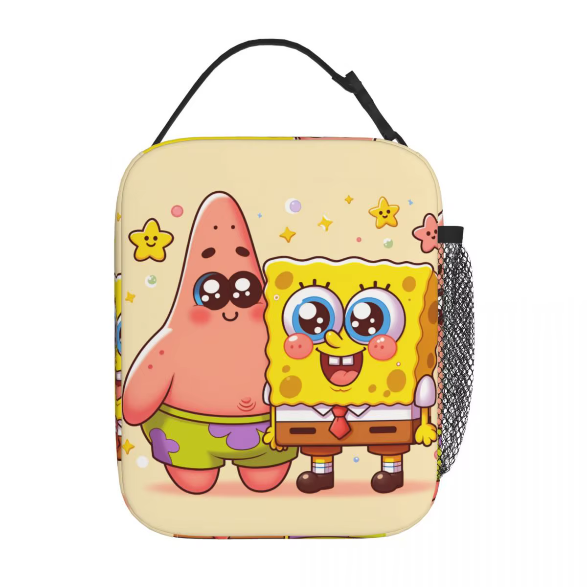 Spongebobed Cartoon Lunch Bag Outdoor Picnic Lunch Box For Men Fashion Graphic Tote Food Bags Oxford Portable Cooler Bag