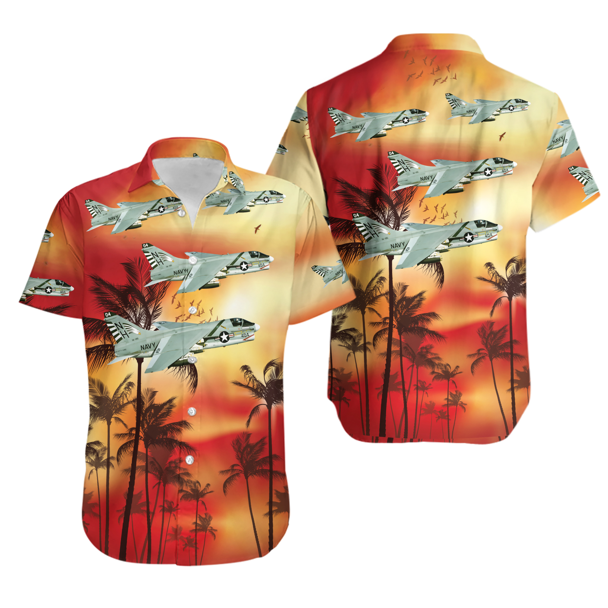 US Navy LTV A 7E Corsair II Of VA 195 Dambusters Hawaiian Shirt