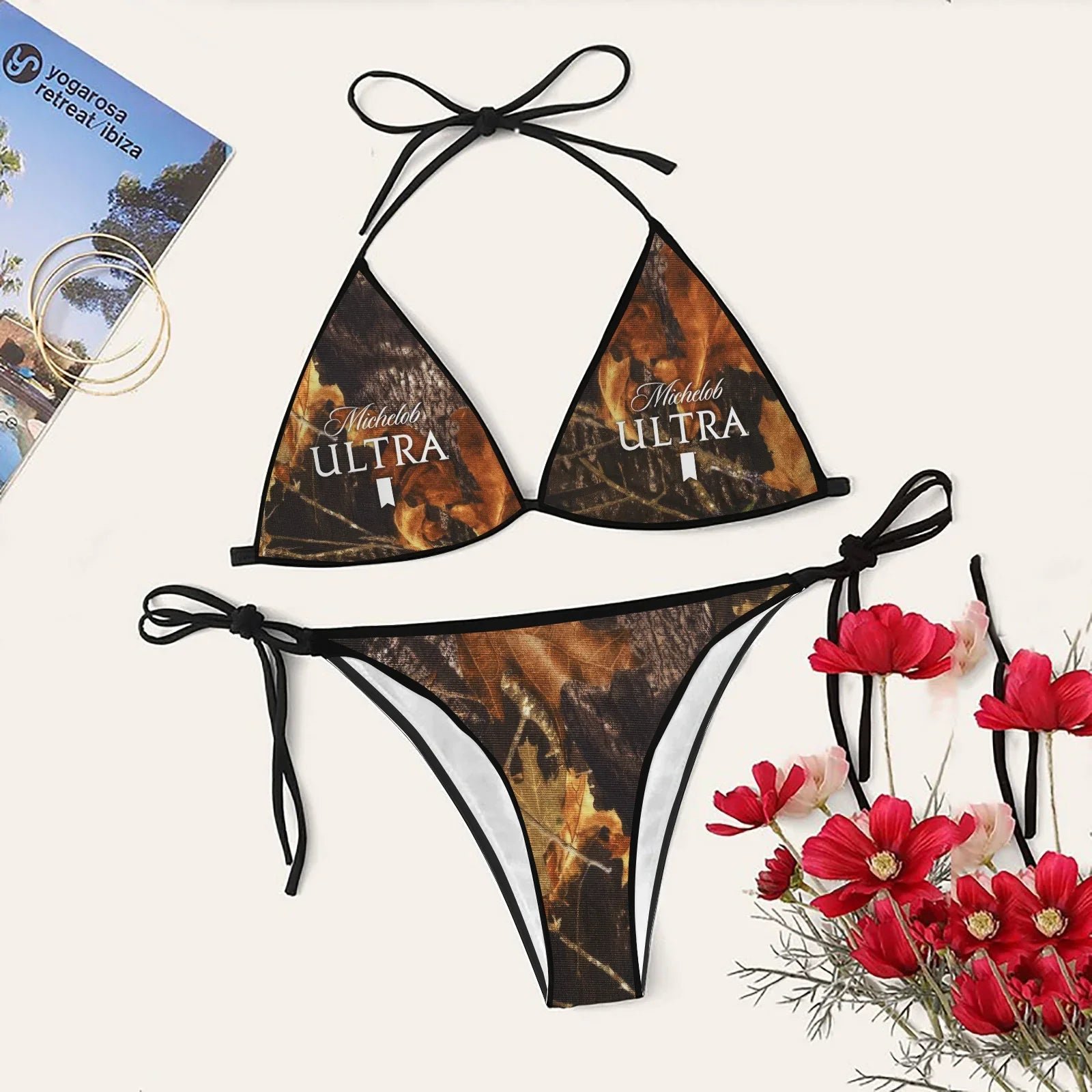 Michelob Ultra Savage Heat Women's Triangle Sling Bikini Swimsuit