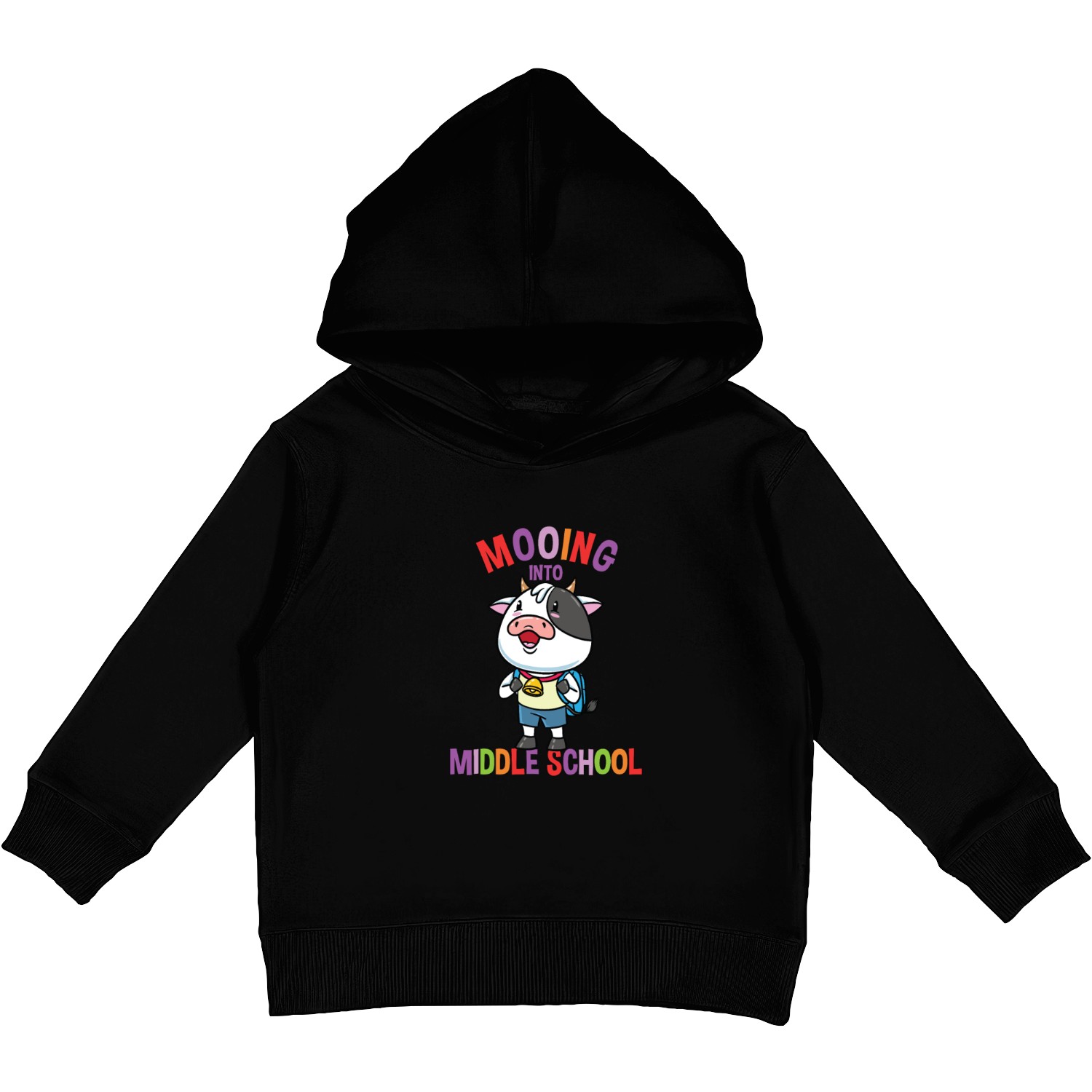 Mooing Into Middle School Cow Kids Pullover Hoodies