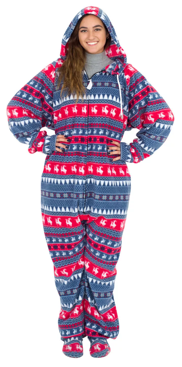 Unisex Funny Humping Reindeer Hooded Jumpsuit | Adult Jumpsuit | Adult Onesie
