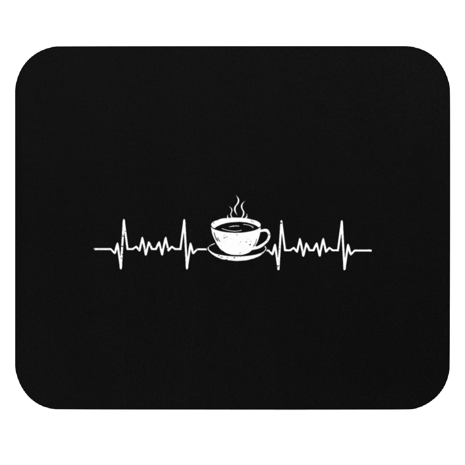 Coffee Heartbeat Lines for Coffee Lovers Mouse Pads