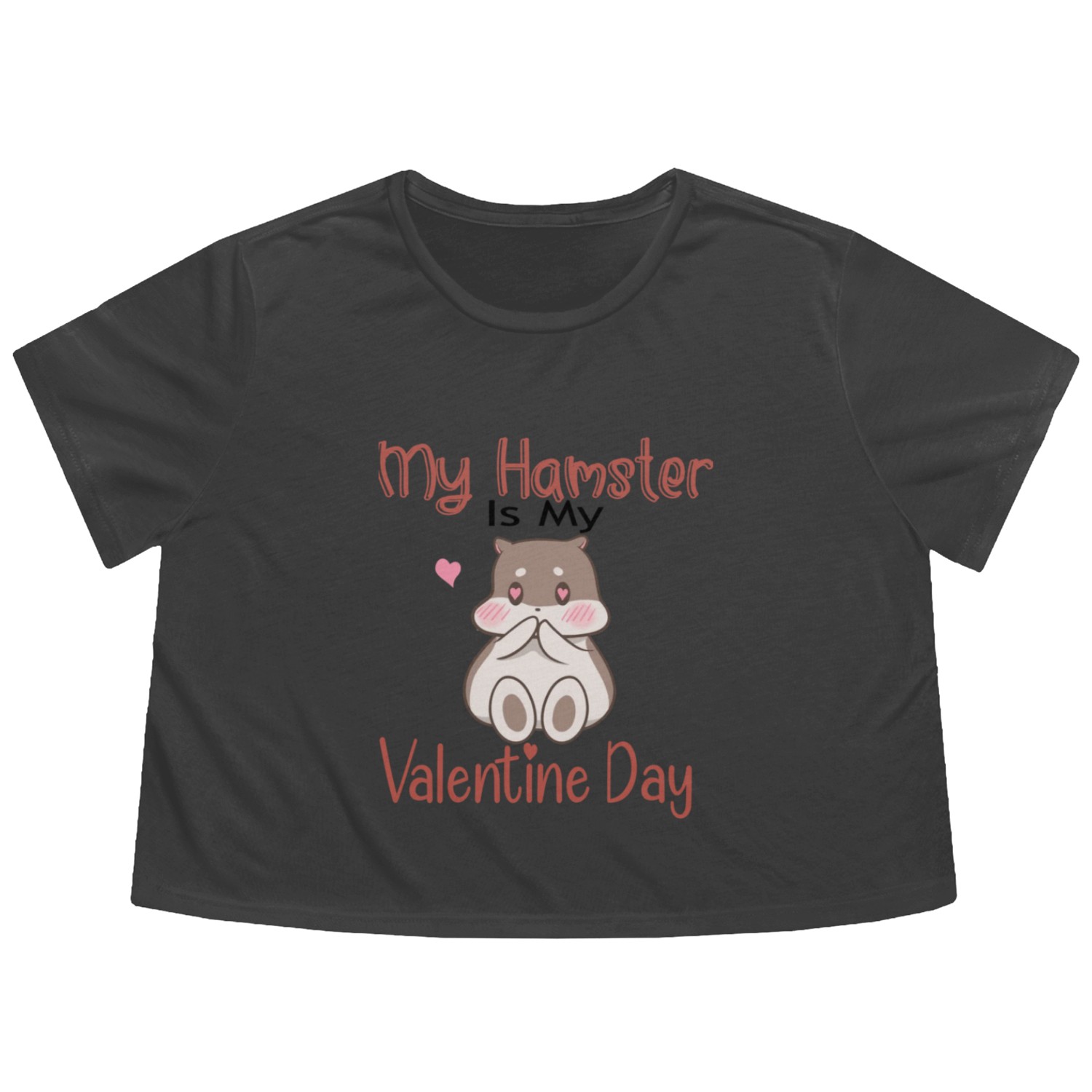 My Hamster Is My Valentine Day89 Flowy Cropped Tees