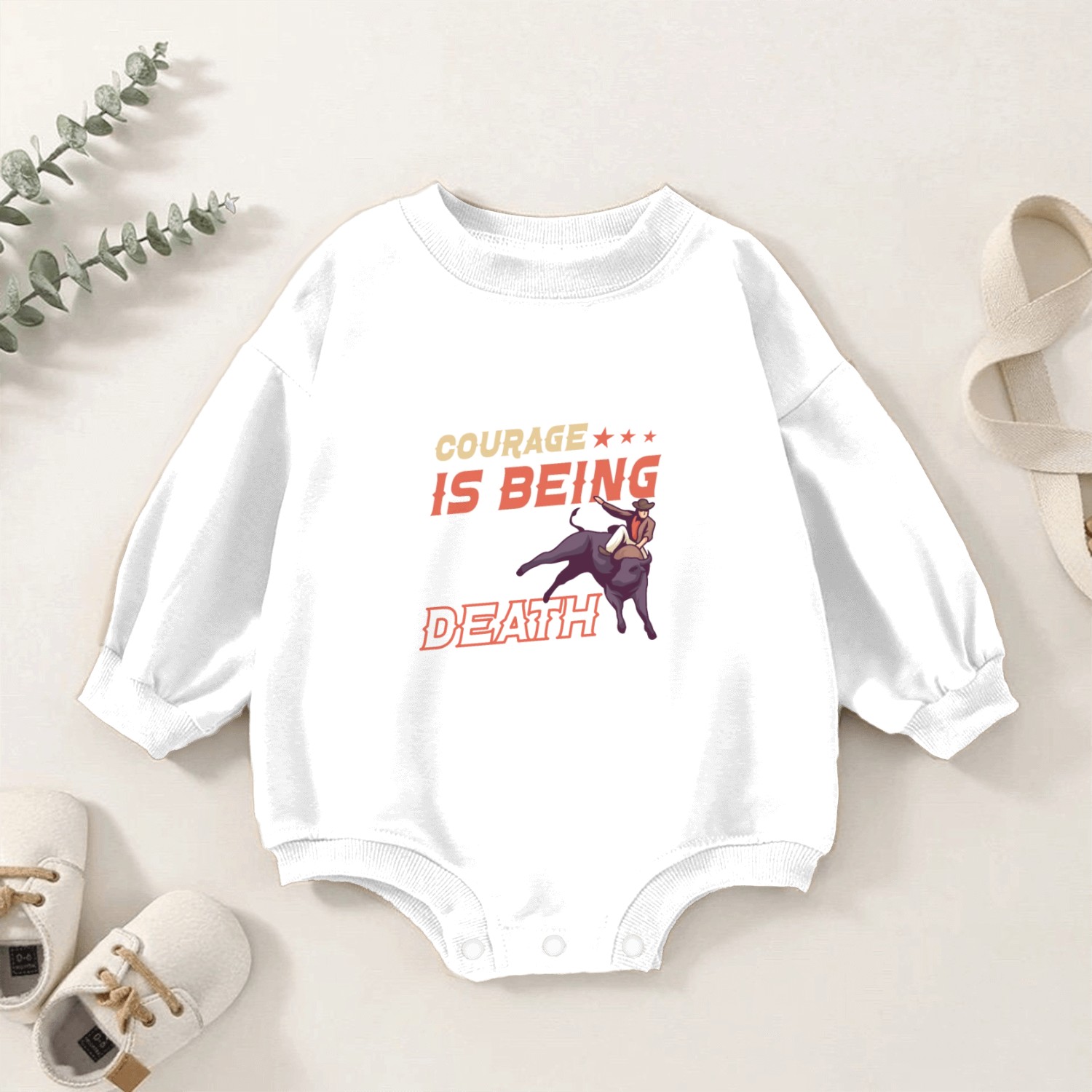 Rodeo Bull Riding Livestock Show Farmer Cattle Baby Romper Sweatshirts