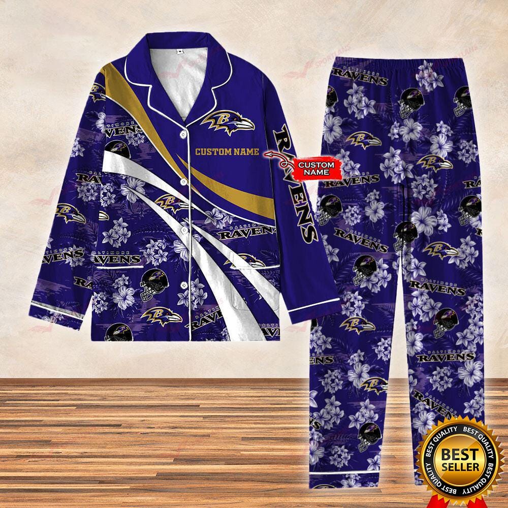 Ravens Football Christmas Satin Pajamas, Ravens Football Satin Pajamas, Baltimore Football Satin Pajamas, Baltimore American Football Fan