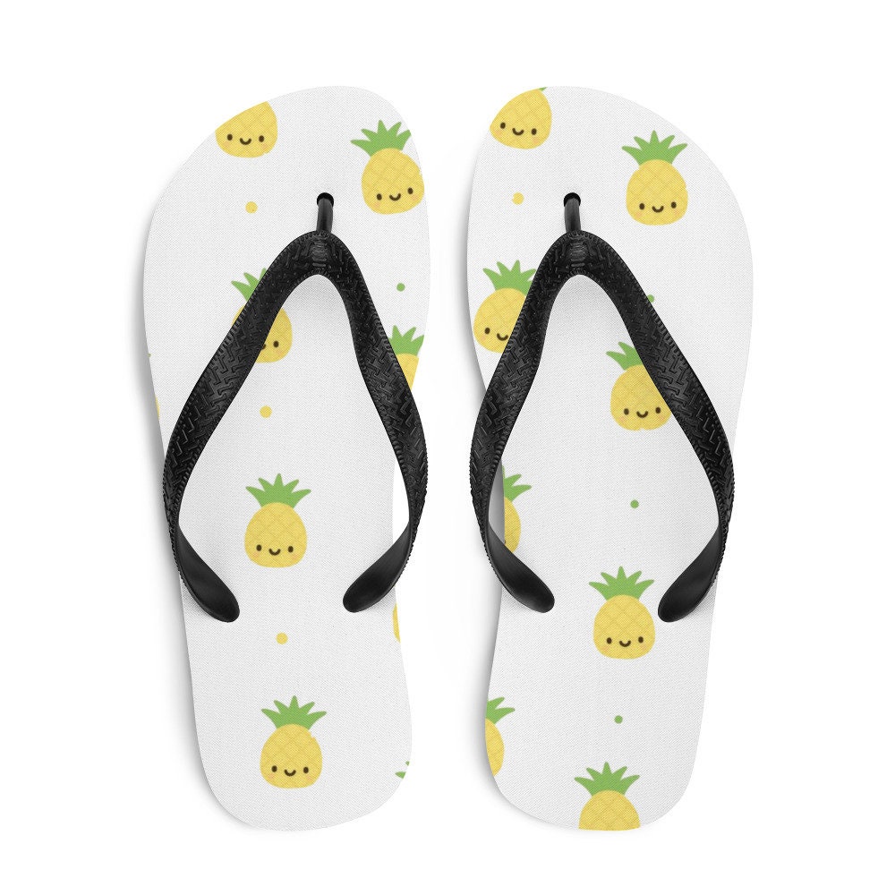 Cute Pineapple Pattern Summer Beach Vacation Flip-Flops