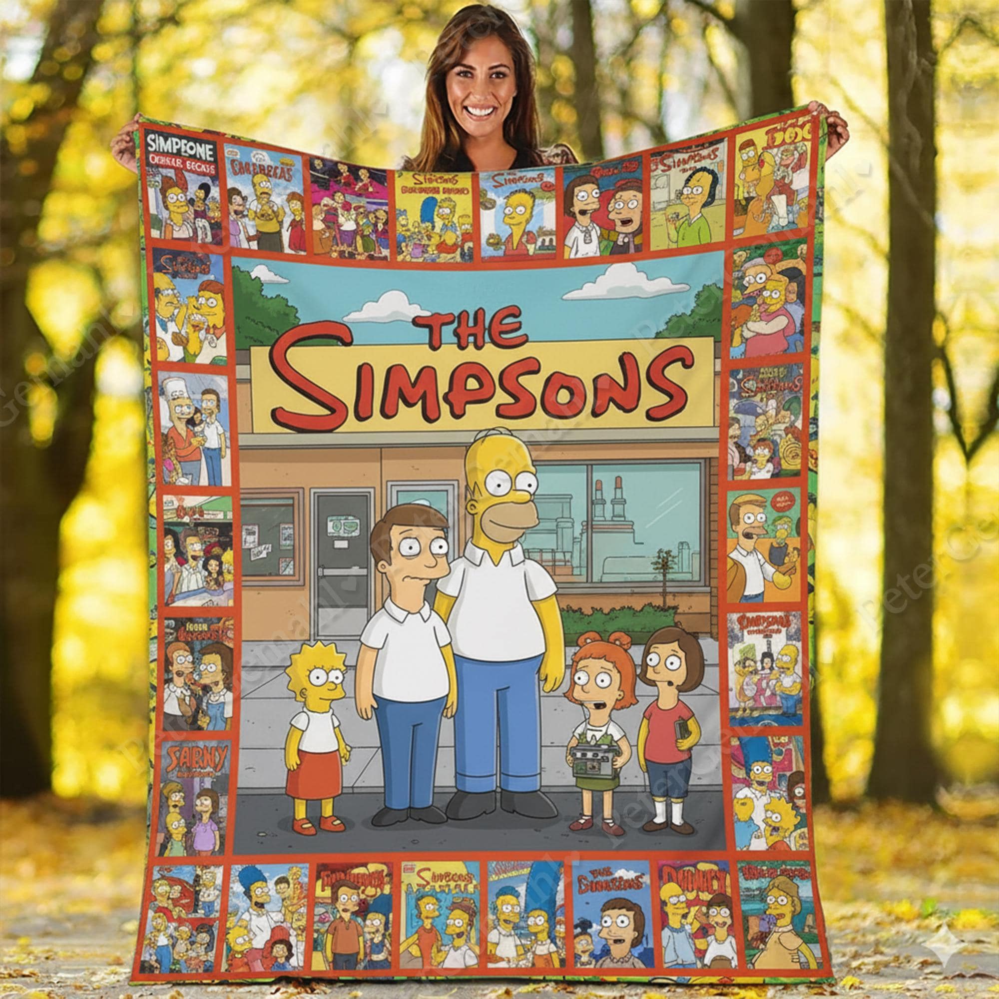 The Simpsons Family Quilt Blanket, Cartoon Bedding, Personalized Custom Blanket,Cozy Simpsons Quilt, Gift for Fans, Home Decor Blanket