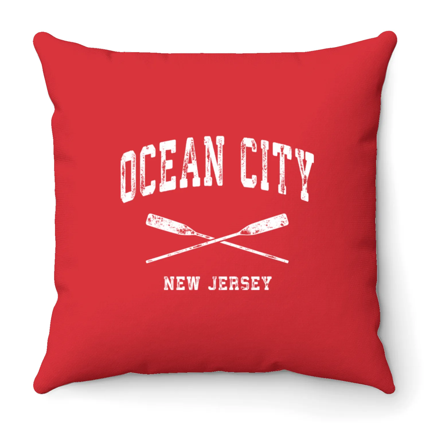 Ocean City New Jersey Nautical Crossed Oars Throw Pillows