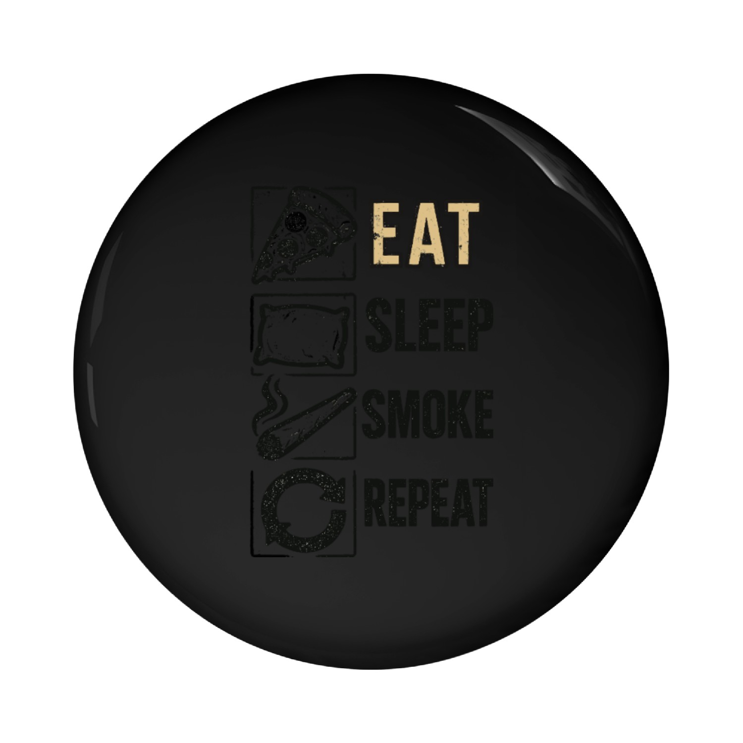 Eat Sleep Smoke Repeat Pin Buttons