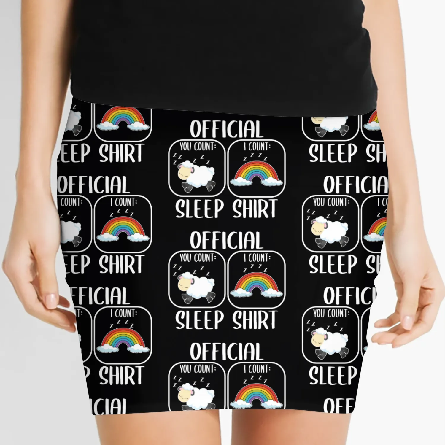 Counting Sheep Rainbow Sleep Women's Mini Skirts