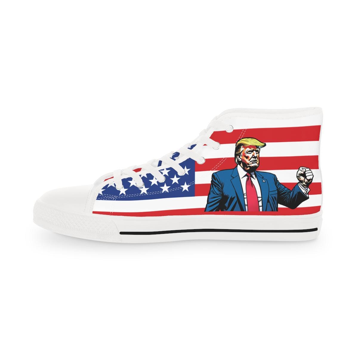 Trump High Top Sneakers, Trump Shoes, Red White And Blue Sneakers