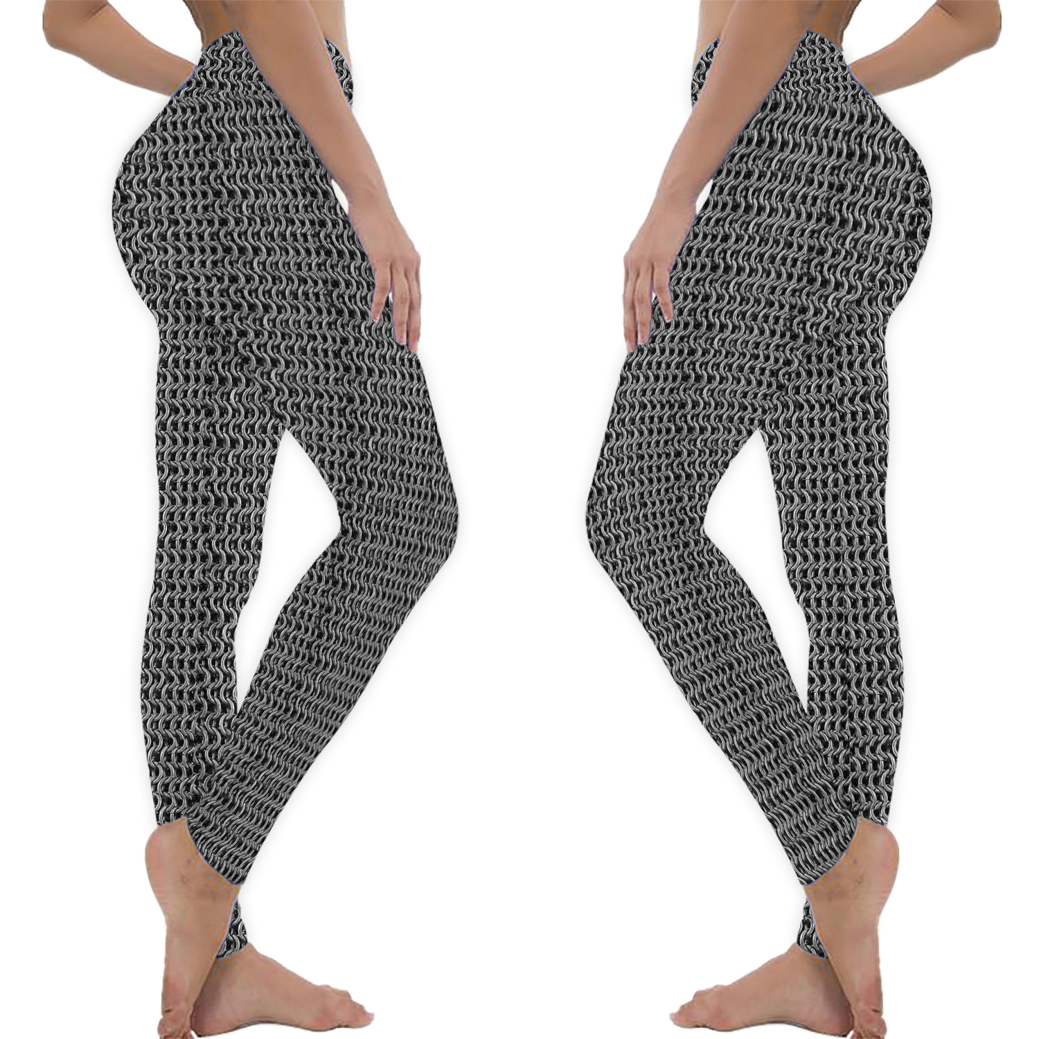 Chainmail Cloth Print Design Men's Leggings