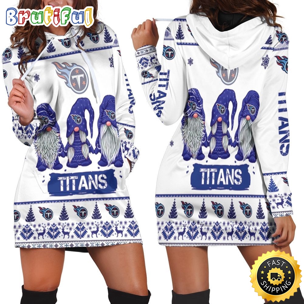 football Tennessee Titans Hoodie Dress Gnomes All Over Print Hoodie Women