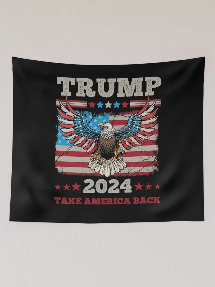 Support Donald Trump 2024 Presidential Election Campaign Tapestry, Trump 2024, Political Tapestry, For Home and Living, US Election for Decoration