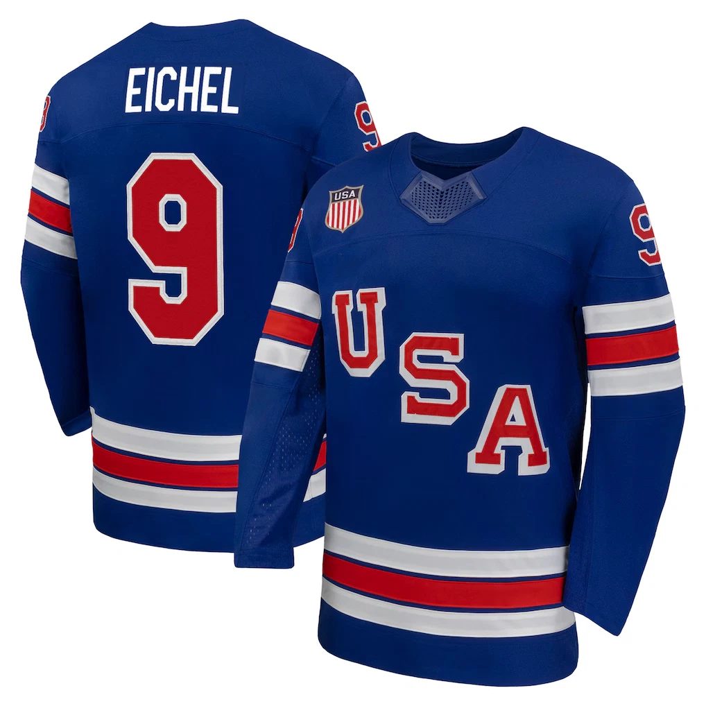 Custom Men's #9 Eichel Royal 2026 Home Replica All Jersey