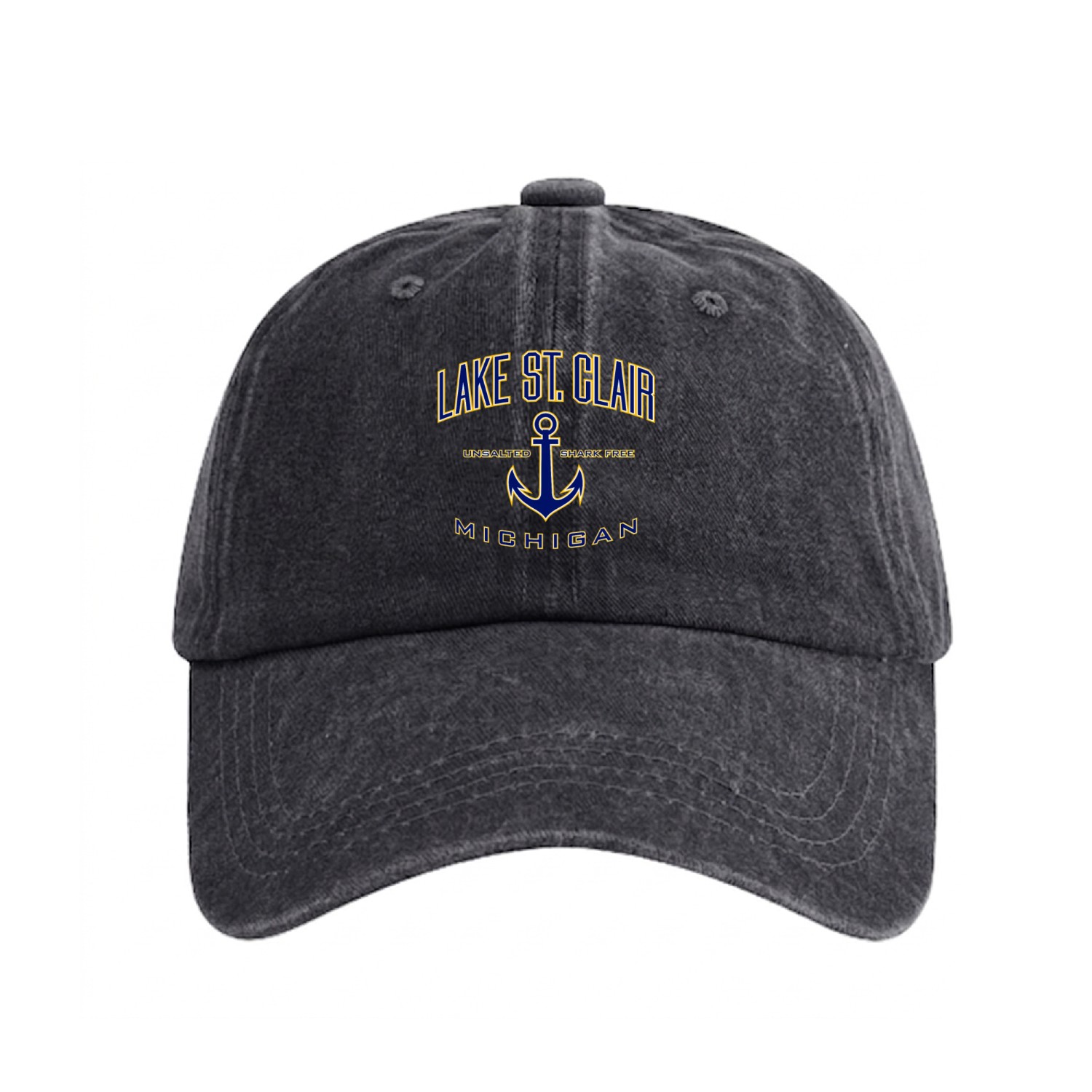 Lake St Clair Mi For Washed Denim Baseball Caps
