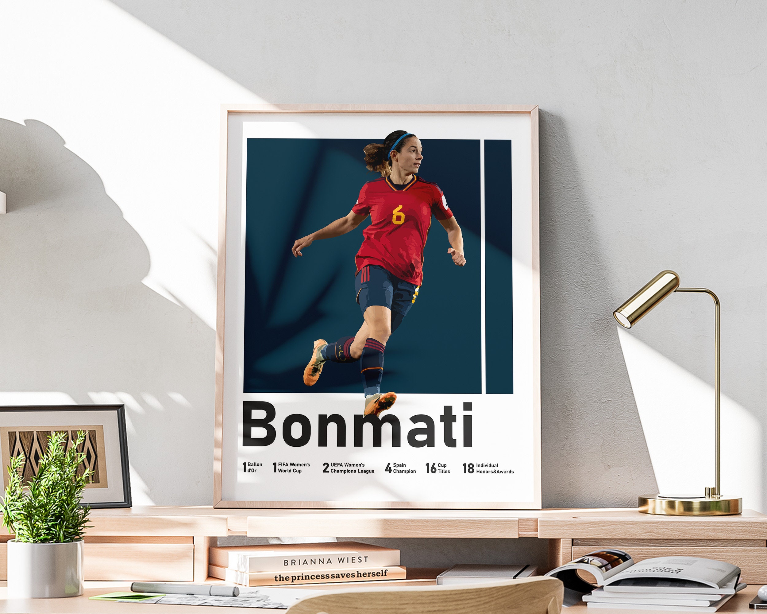 Pritable Aitana Bonmati Poster, Women's Football Wall Art, Bonmati, Spanish Midfielder, Inspring Sport Decoration, Included Football Titles