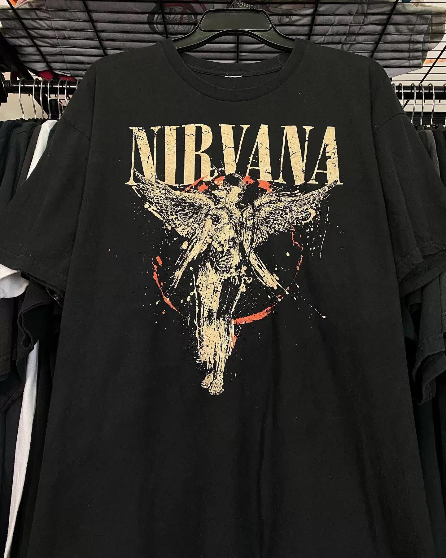 Vintage Aesthetic Nirvana Galaxy In Utero Tour Concert T shirt Tee