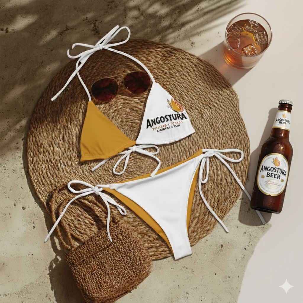 Angostura Rum String Bikini Trinidad & Tobago Branded Swimwear | Caribbean Beer Beachwear