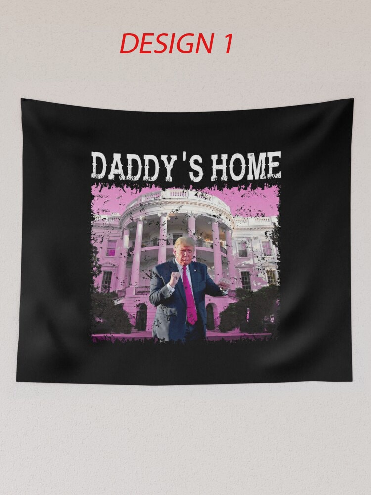 Donald Trump - 45th US President Wall Tapestry, Daddys Home Mandala Tapestry Wall Hanging Girls Voters Tapestry Wall Decor, Election 2024