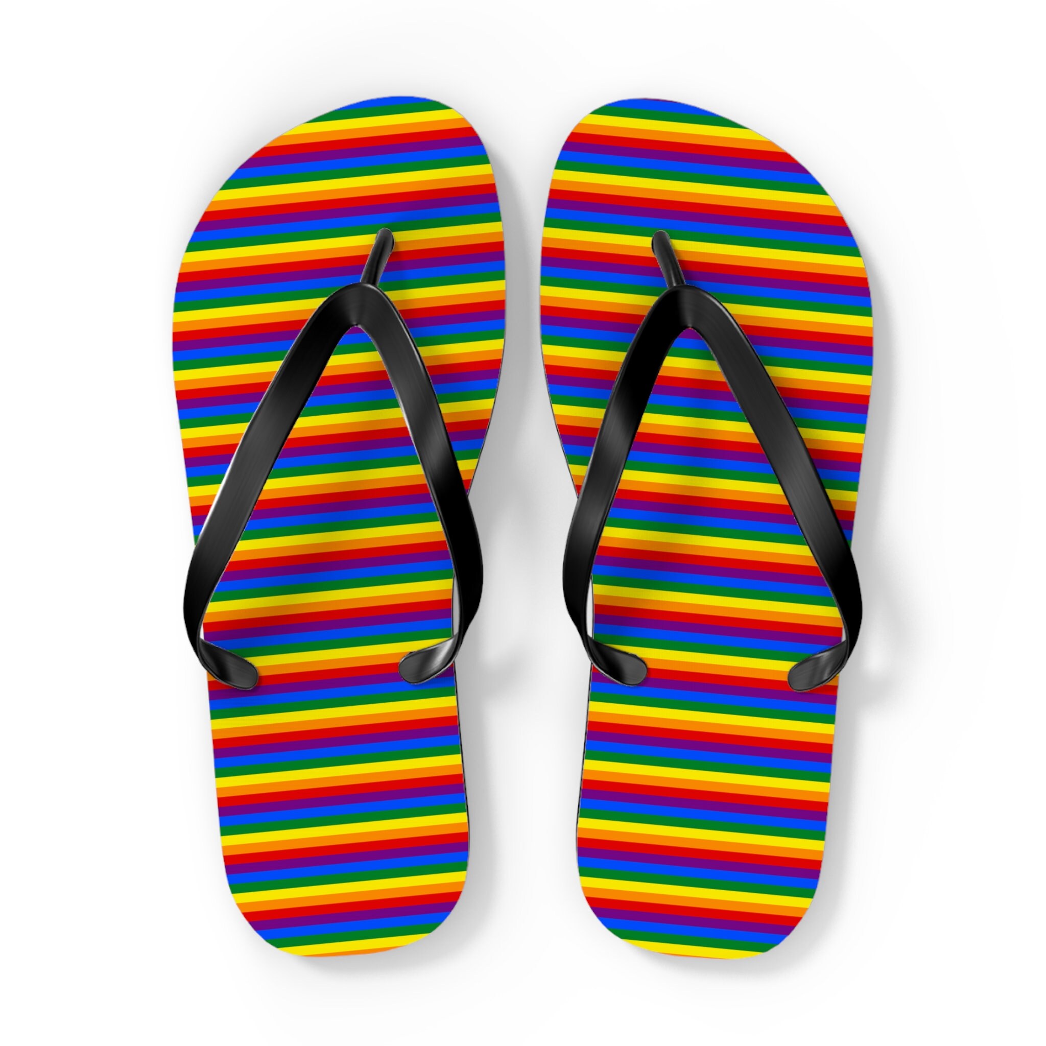 Rainbow Flip Flops / Rainbow Thong Sandals / Pride Flip Flops / Flag LGBTQ+ Flip Flops / Gay Thong Sandals