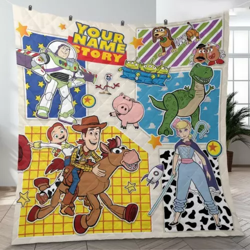 Personalized Pixar Toy Story Cartoon Characters Quilt Blanket For Fans Gift