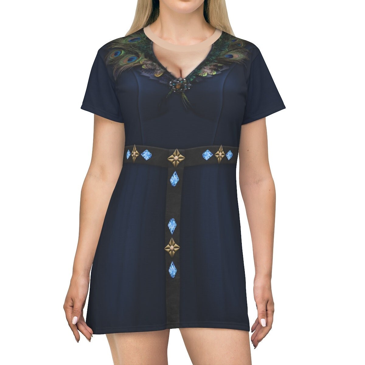 Disenchanted Inspired Costume, Giselle Philip Blue Short Sleeve Dress