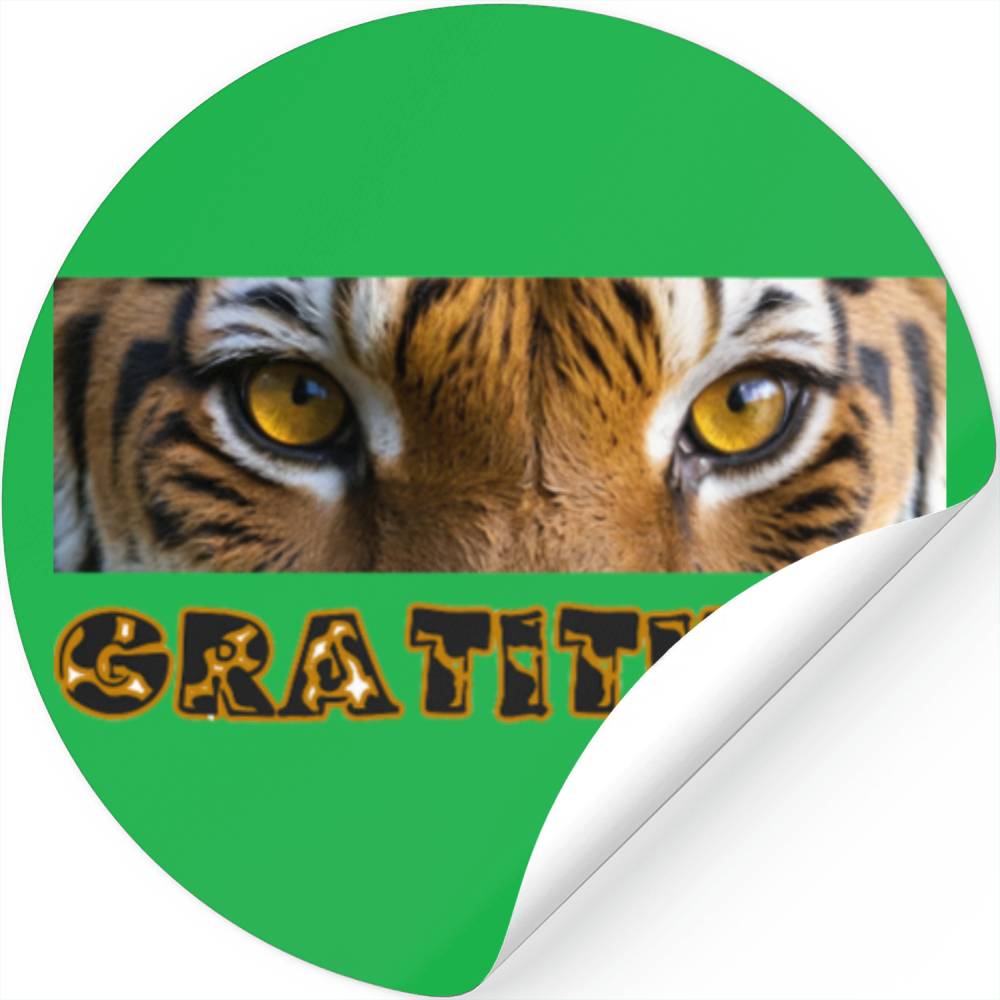 Gratitude Tiger – Powerful Wild Spirit Art Stickers