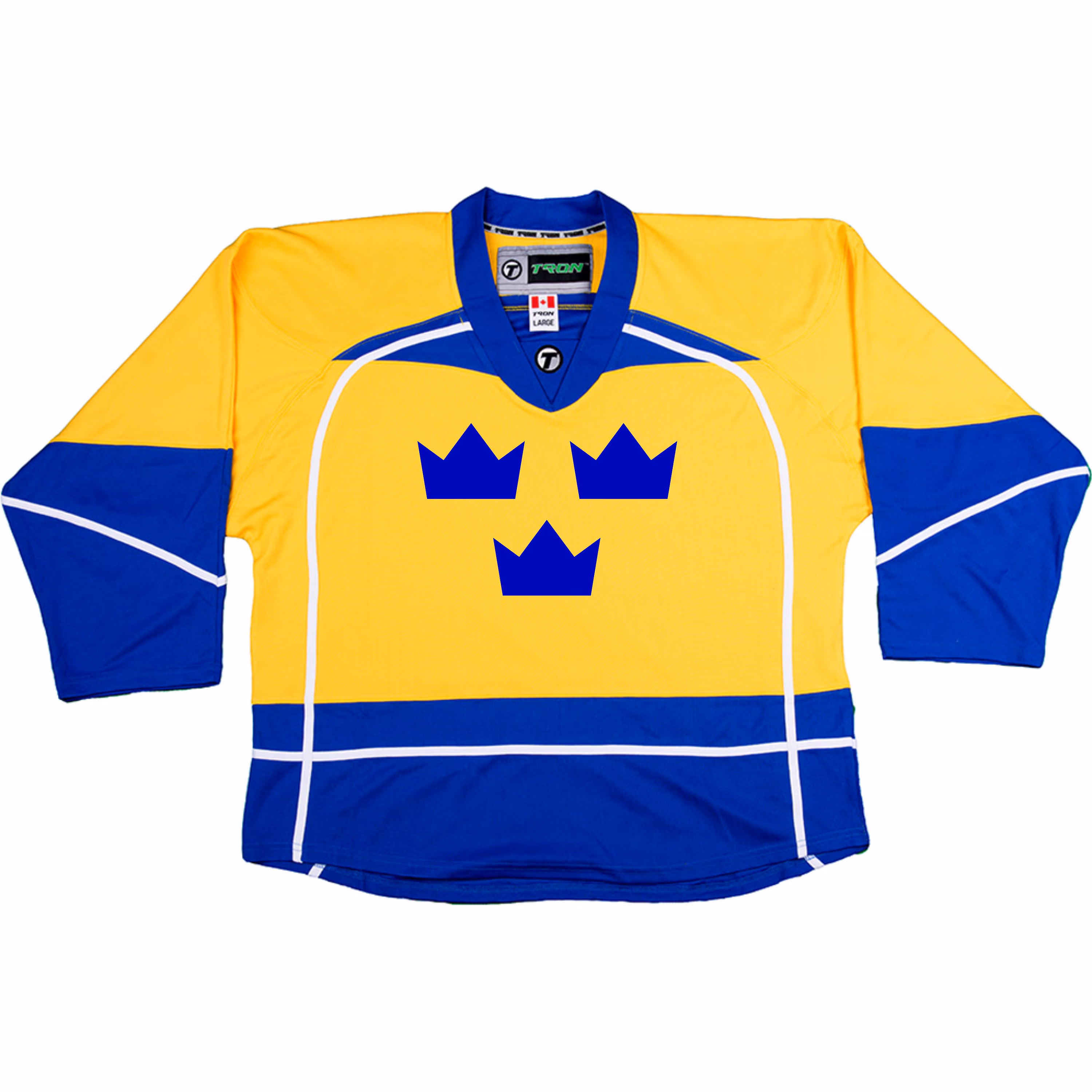 Sweden Crown Graphic on Hockey Jersey customized Name & Number