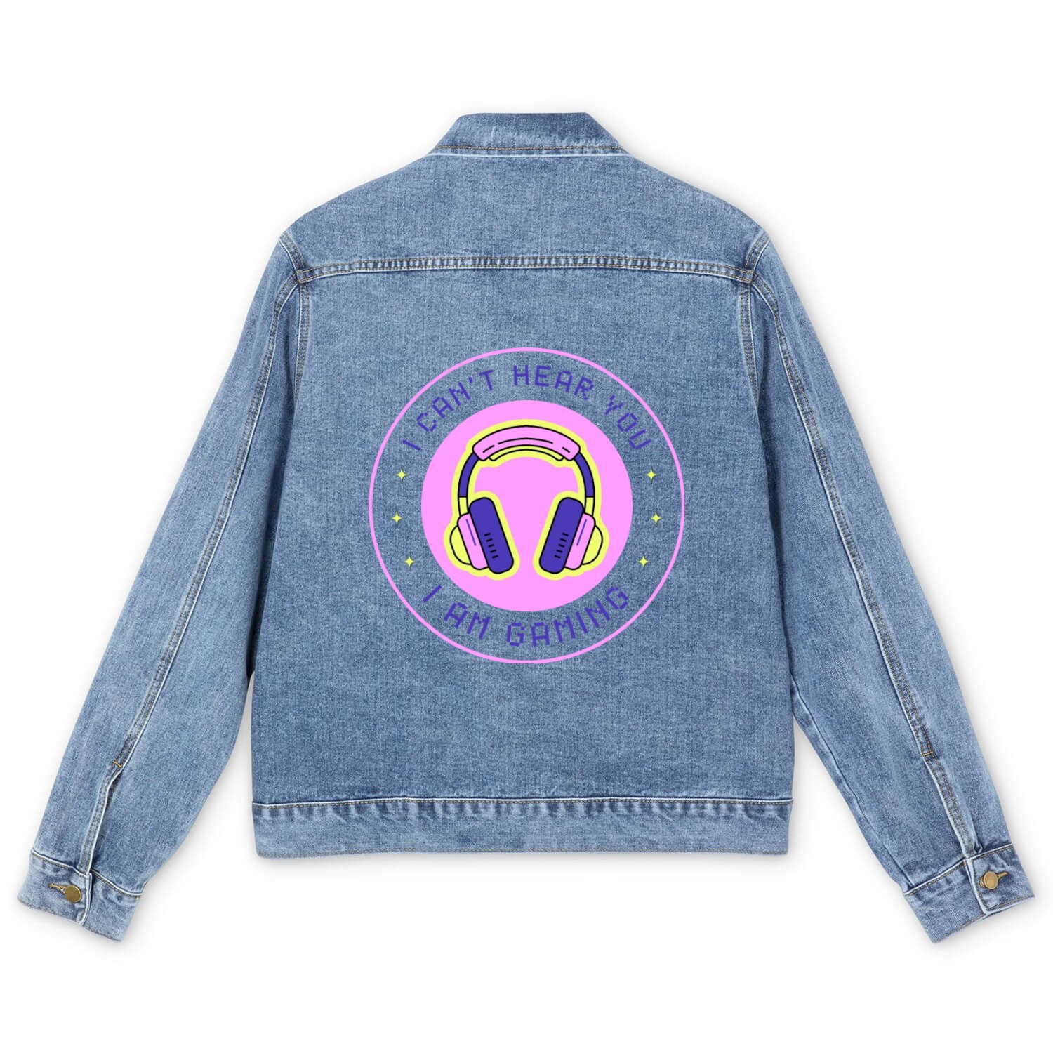 I CAN T HEAR YOU i'm gaming Men's Denim Jackets