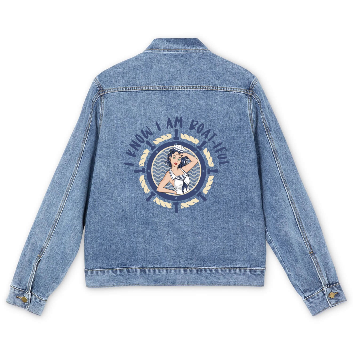 Sailing Anchor Sailboat Sailor Men's Denim Jackets