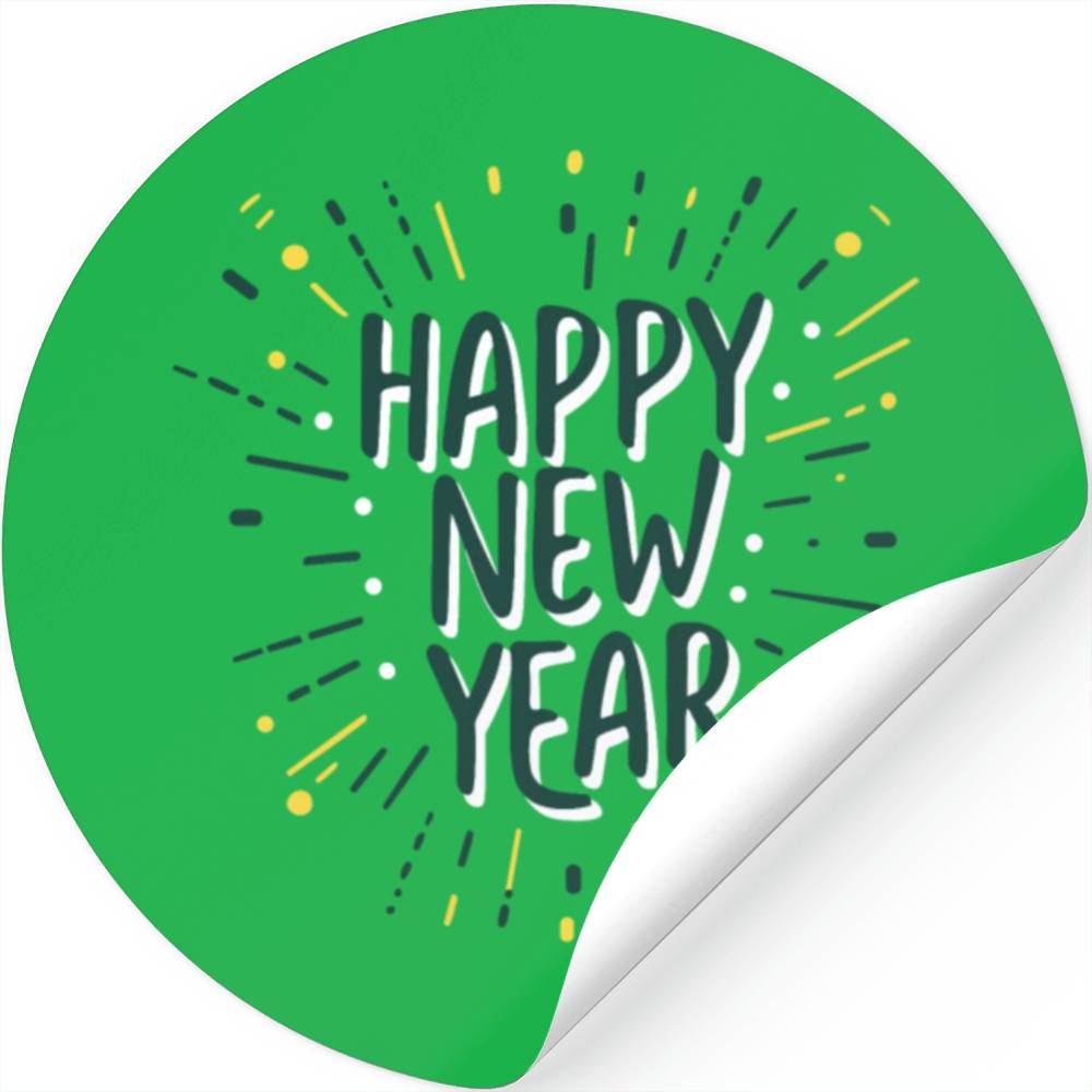 Happy New Year Typography design Stickers