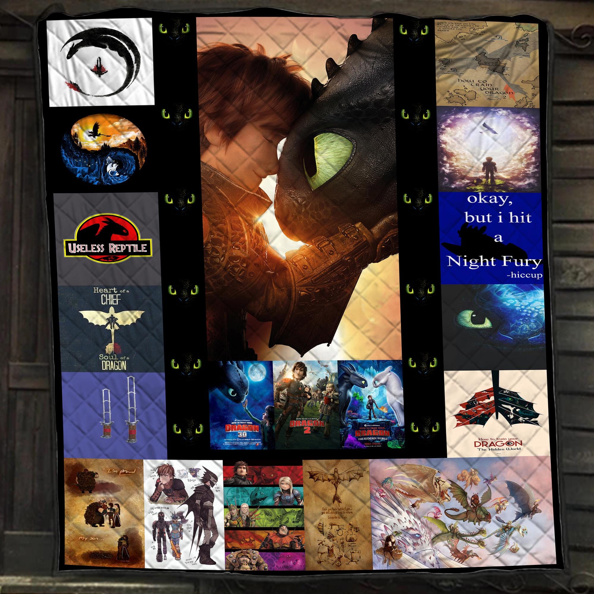 How to Train Your Dragon Fleece Blanket, Toothless Hiccup Fan Quilt