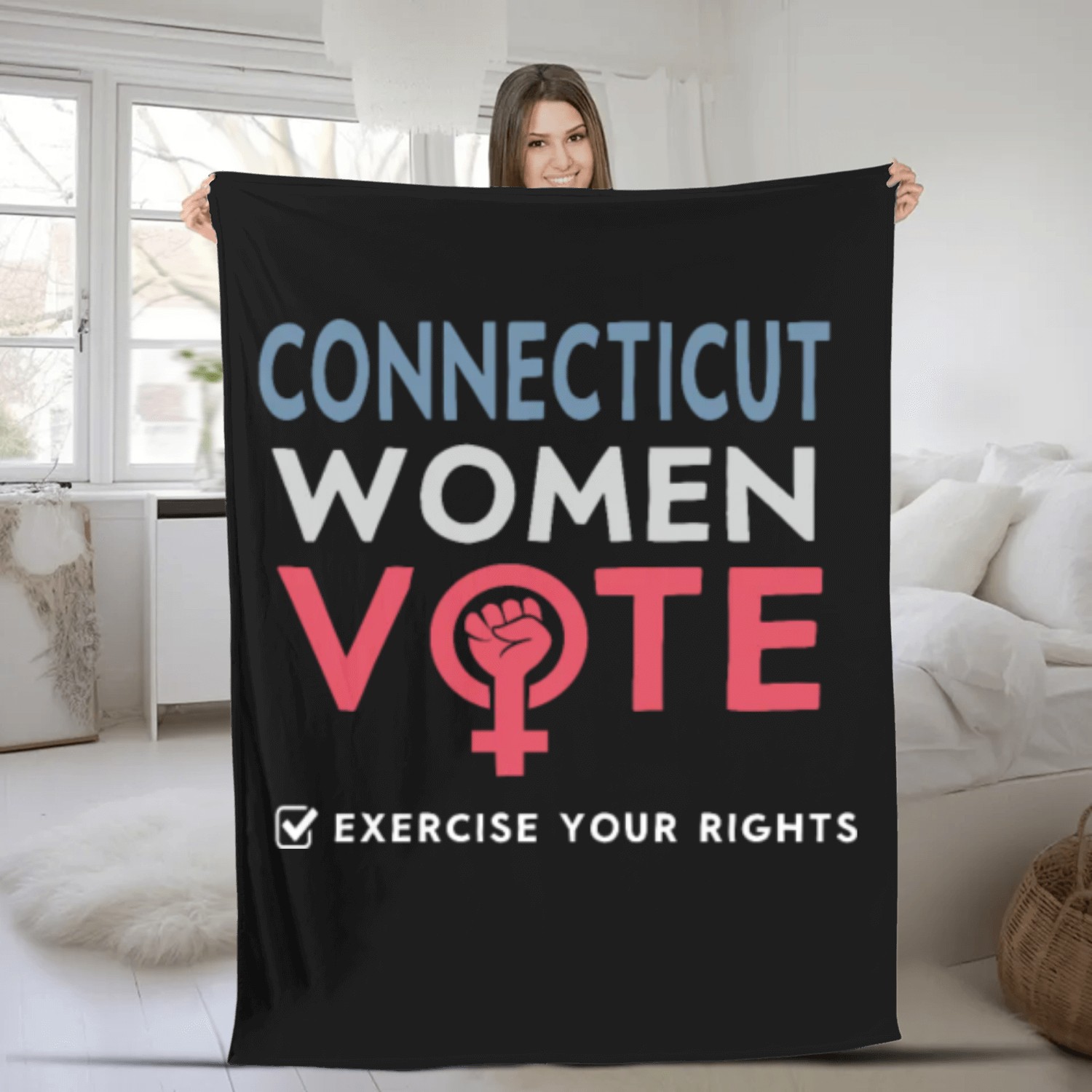 Connecticut Women Vote Voter 2022 Election Fleece Blankets