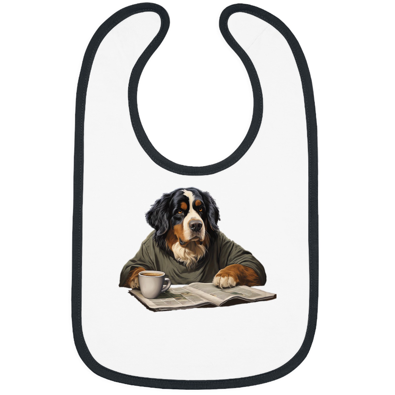 Bernese Mountain Reading Newspaper 1 Bibs