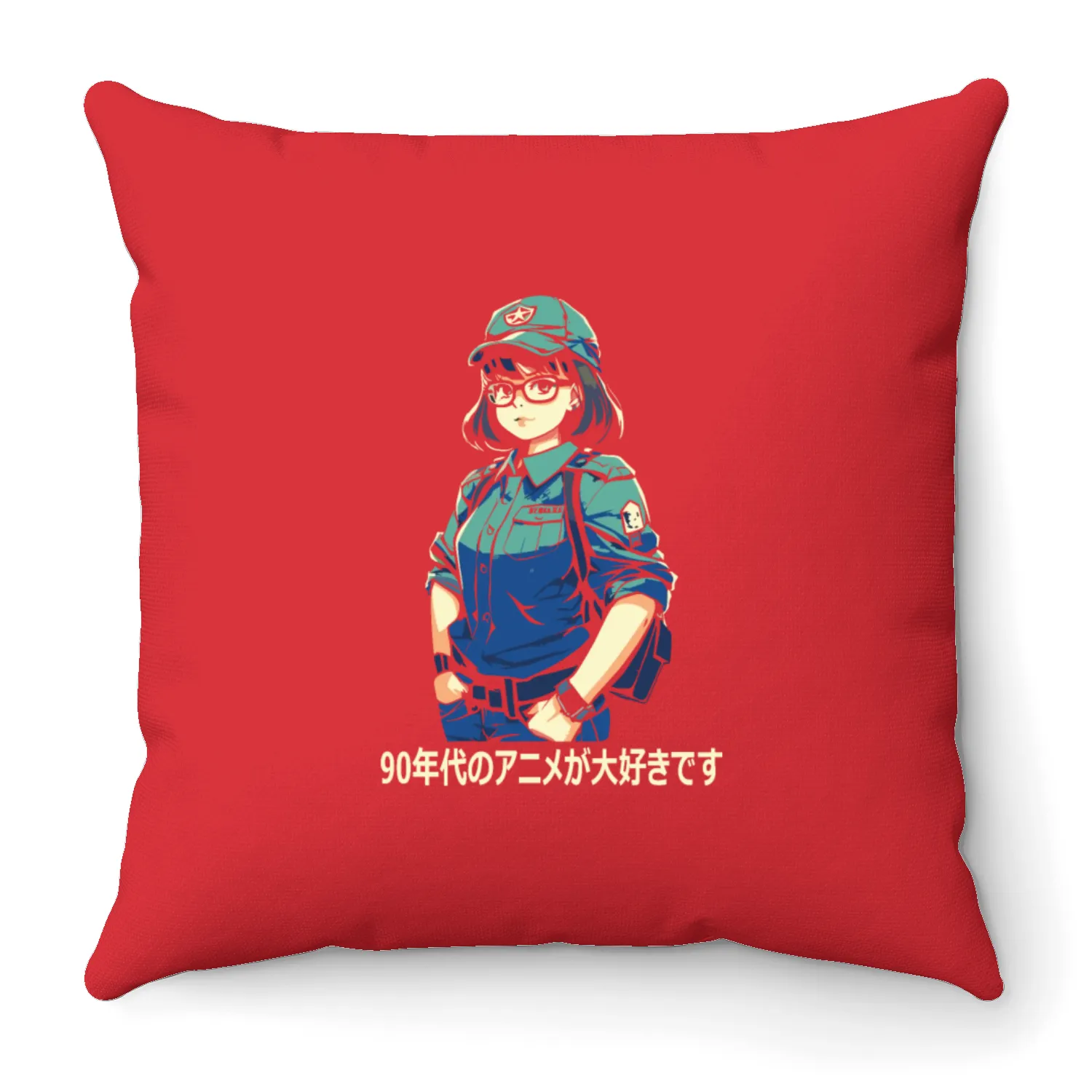 I Love 90s Anime: Japanese Kanji Art Throw Pillows