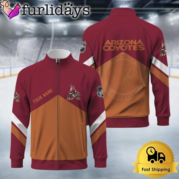Arizonna Coyotes Logo Custom Standing Neck Zipper Jacket