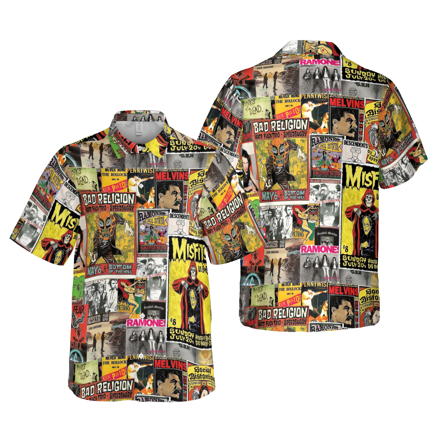 Punk Rock Collage Hawaiian Shirt