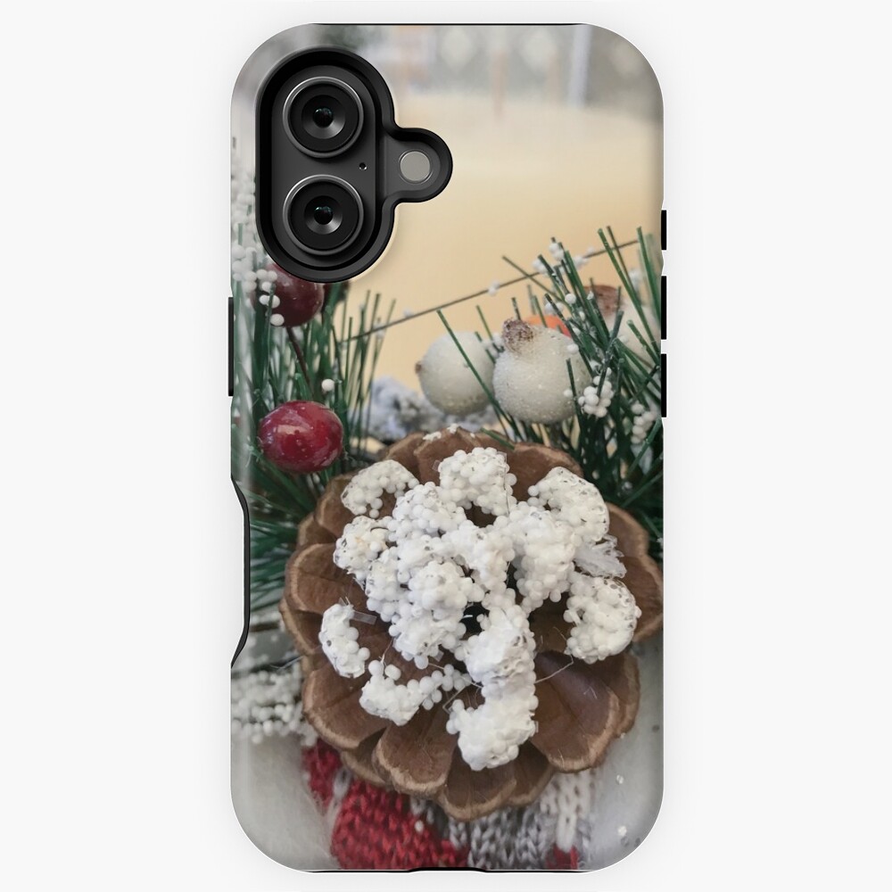 Chrismas white candles and decoration iPhone Case