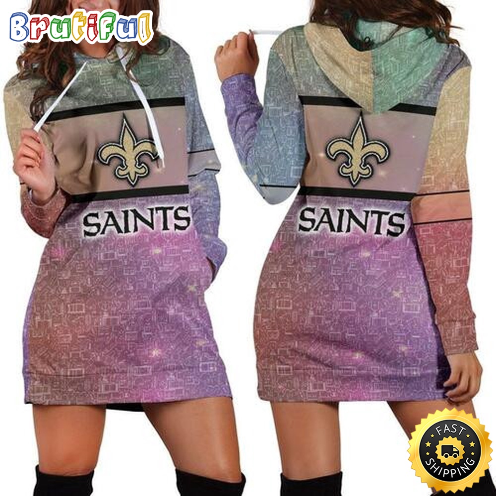 football New Orleans Saints Hoodie Dress All Over Print For Women Hoodie