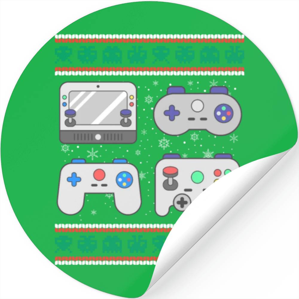 Gamer Merry Christmas Video Games Santa Gamer Stickers