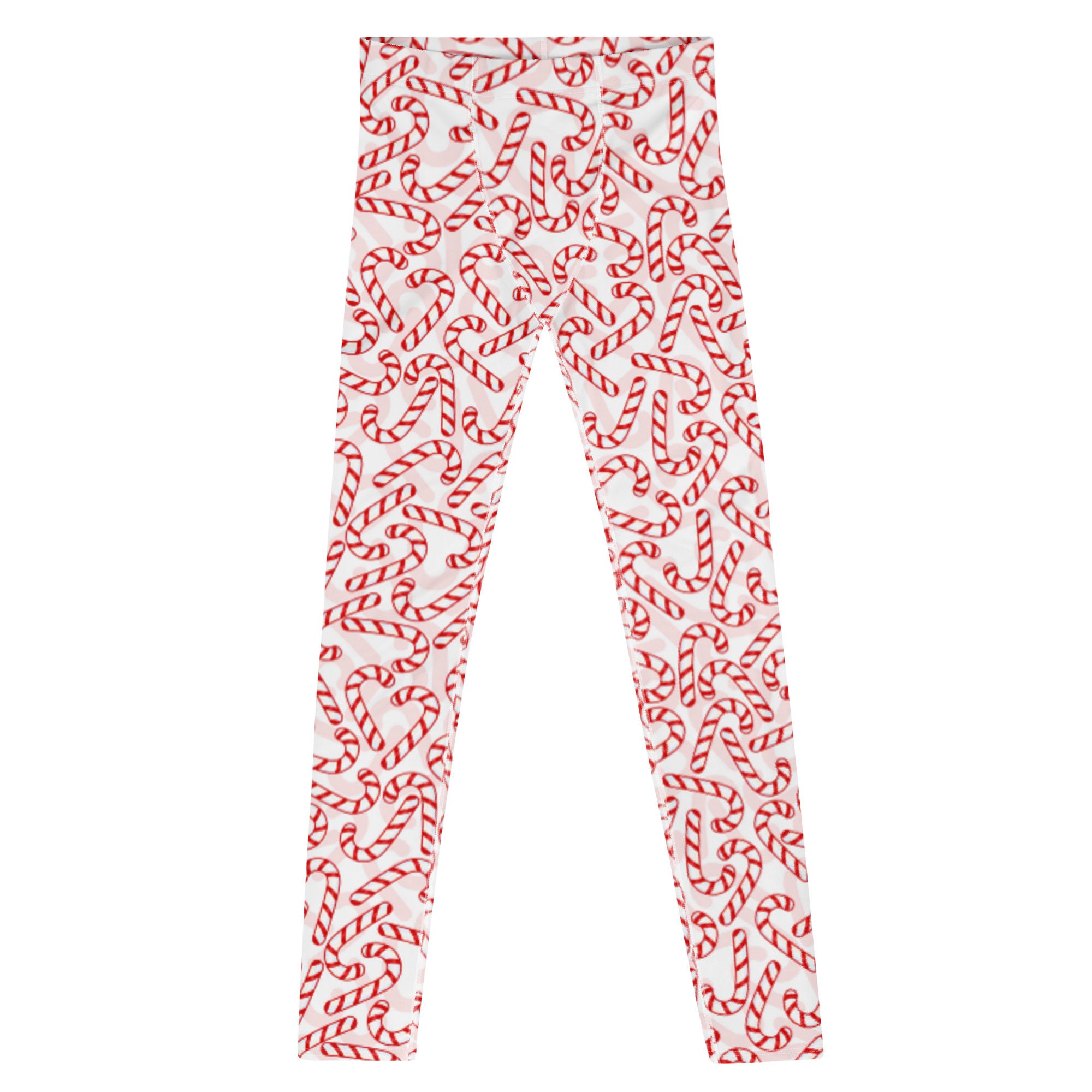 Men's Leggings, Ugly Christmas Sweater Candy Cane