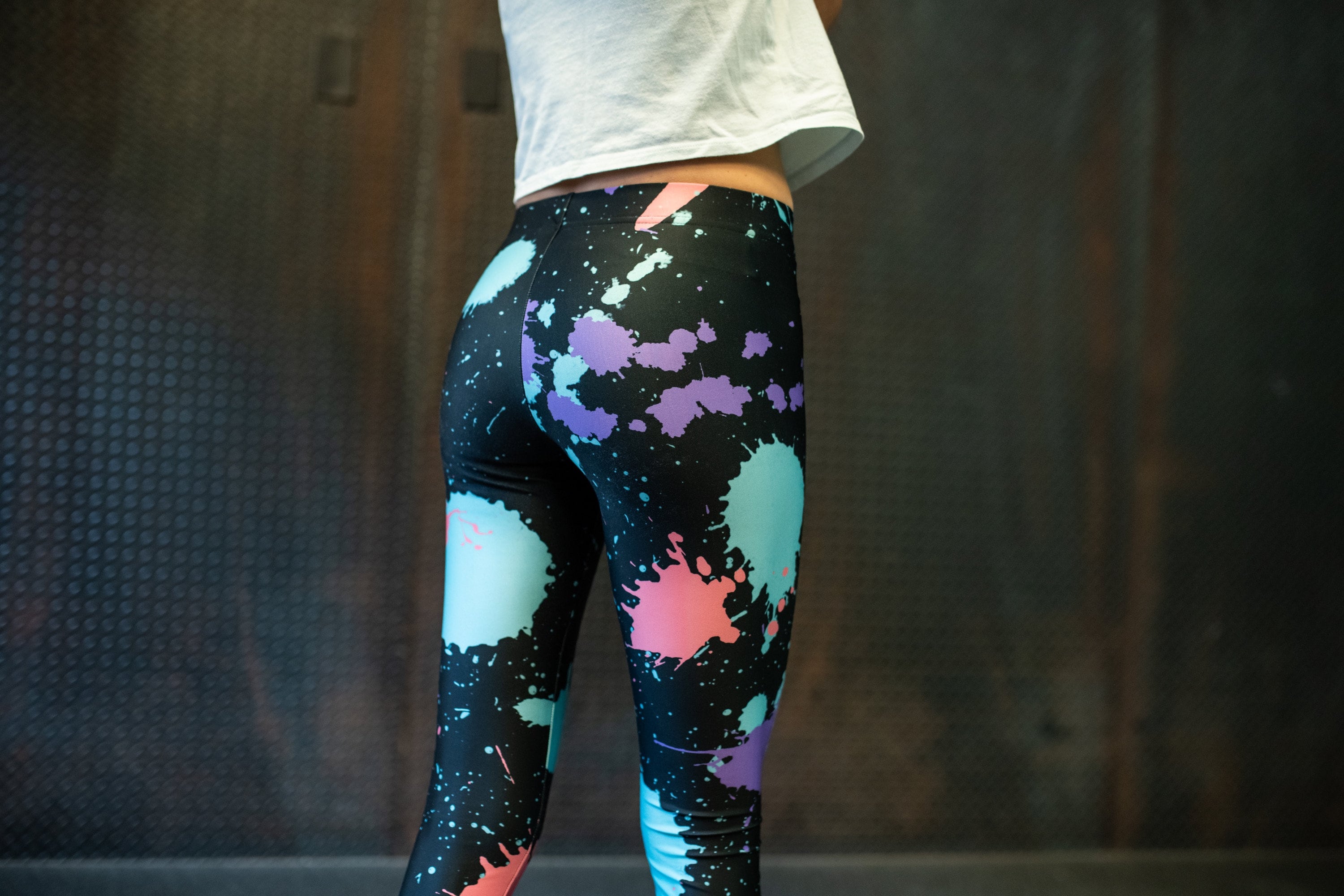 Darkfield splatter unisex tights for climbing yoga fitness running dancing