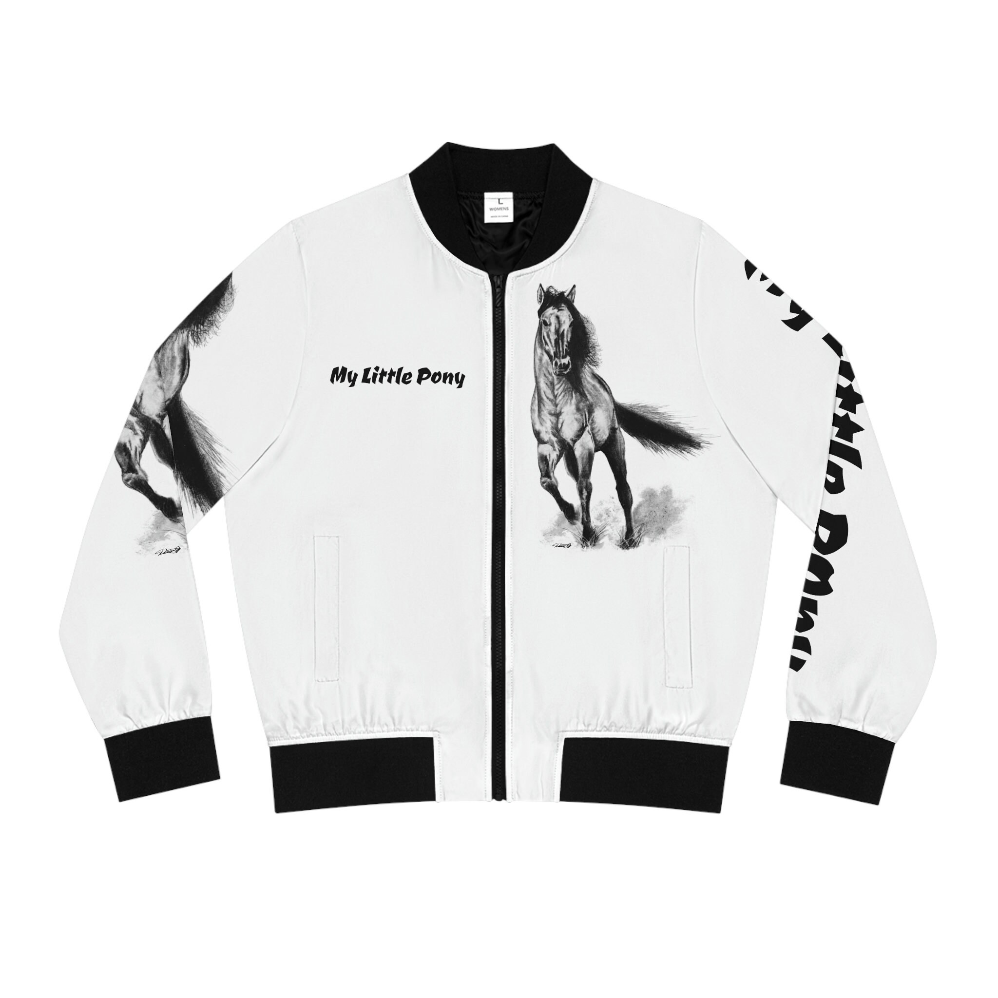 Women's Bomber Jacket (AOP) - "My Little Pony" Rodeo Horse Running