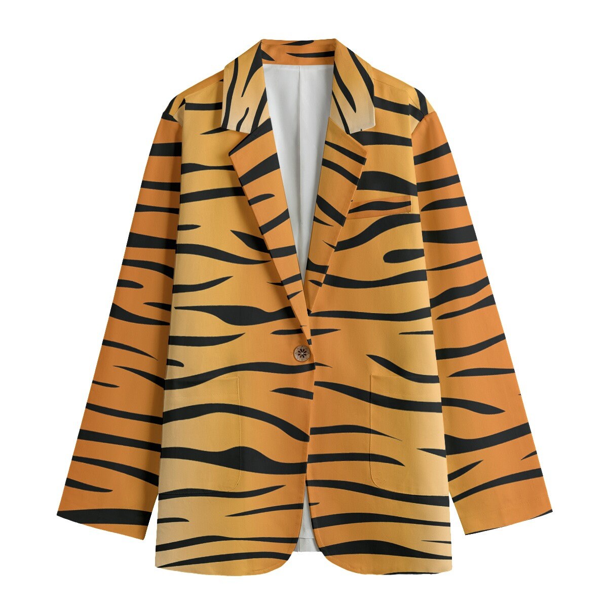 Women's Leisure Blazer, Tiger Blazer, Tiger print blazer, animal's print blazer, animal's print, wild blazer, wild animal, Tiger gif