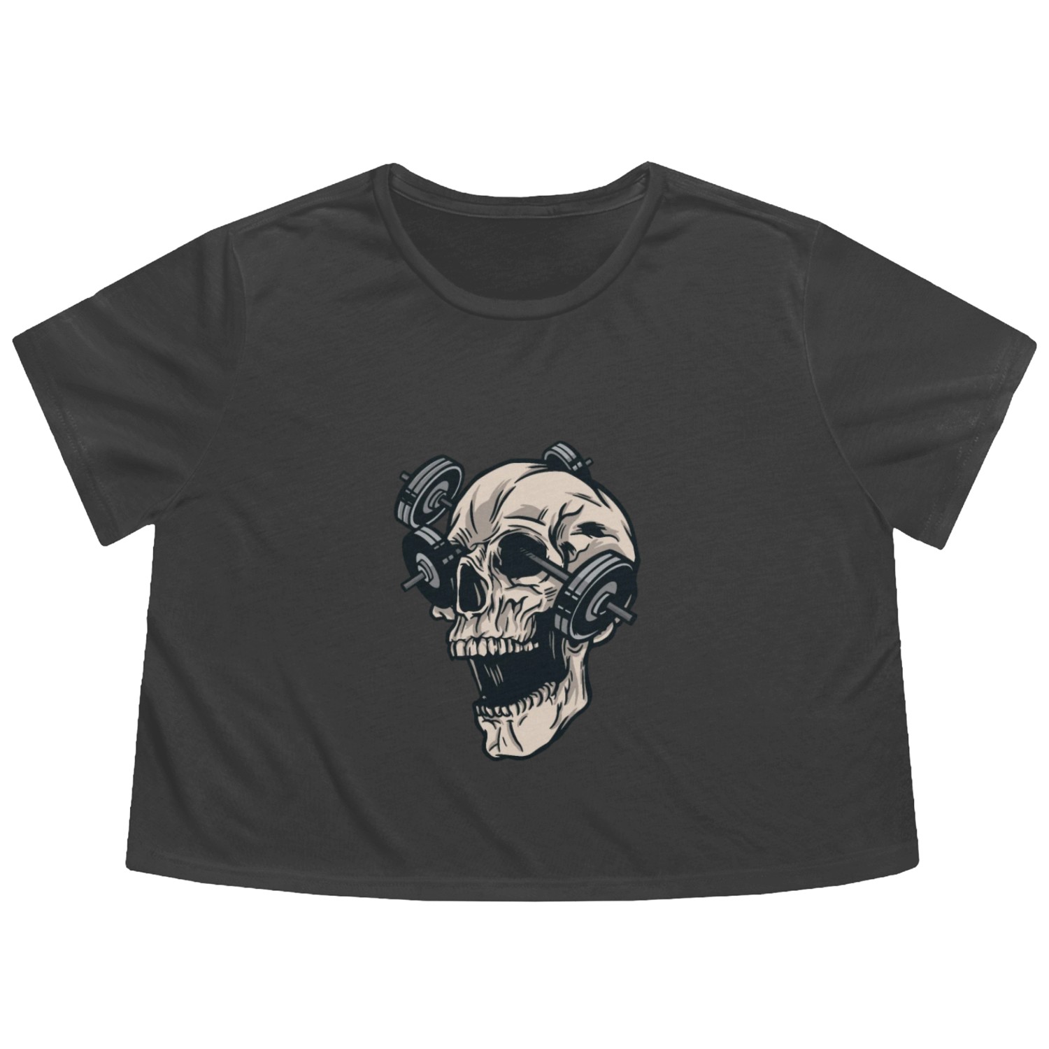 SKULL GYM Flowy Cropped Tees
