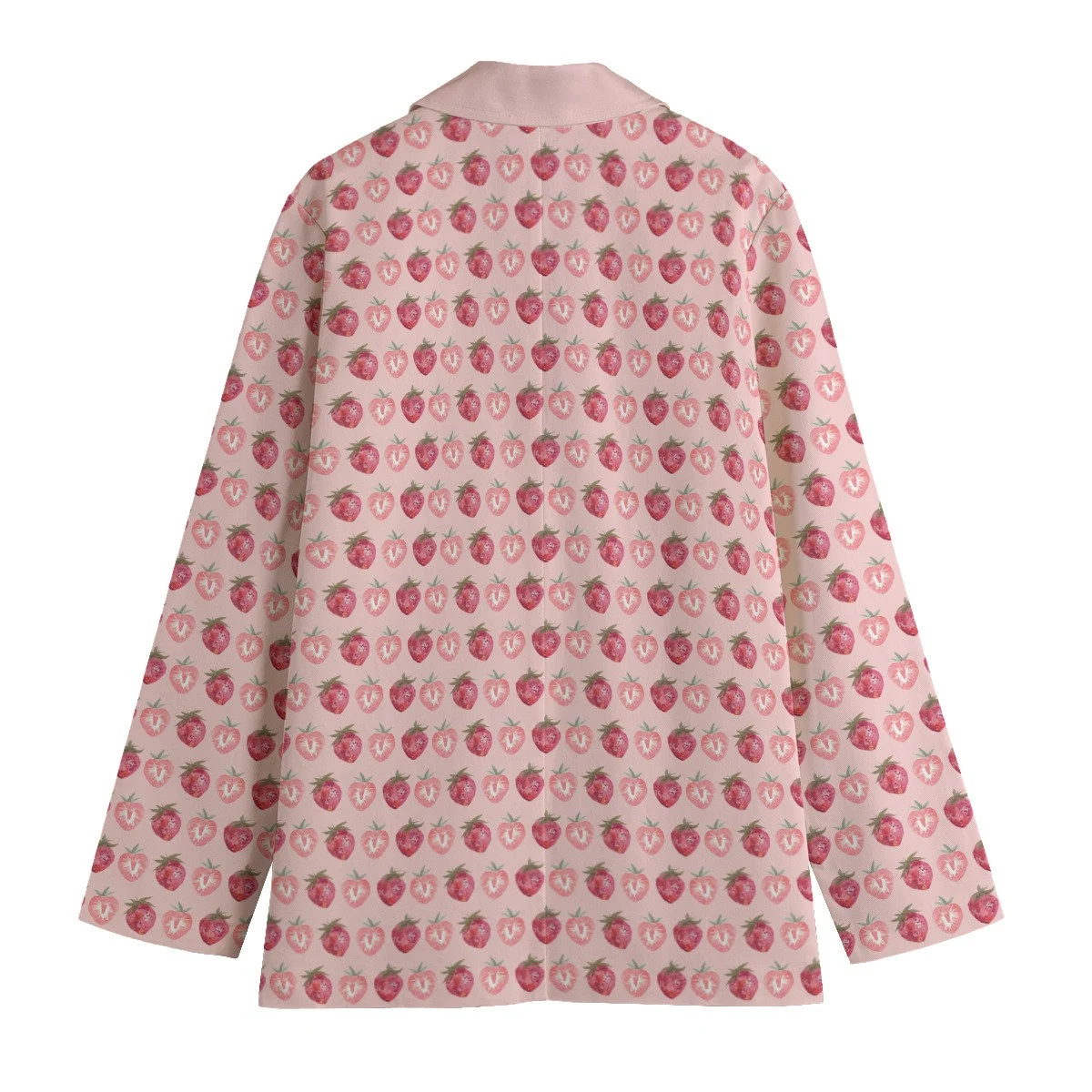 Strawberry Print Women's Casual Blazer, Women Suit Jacket, Gift For Her