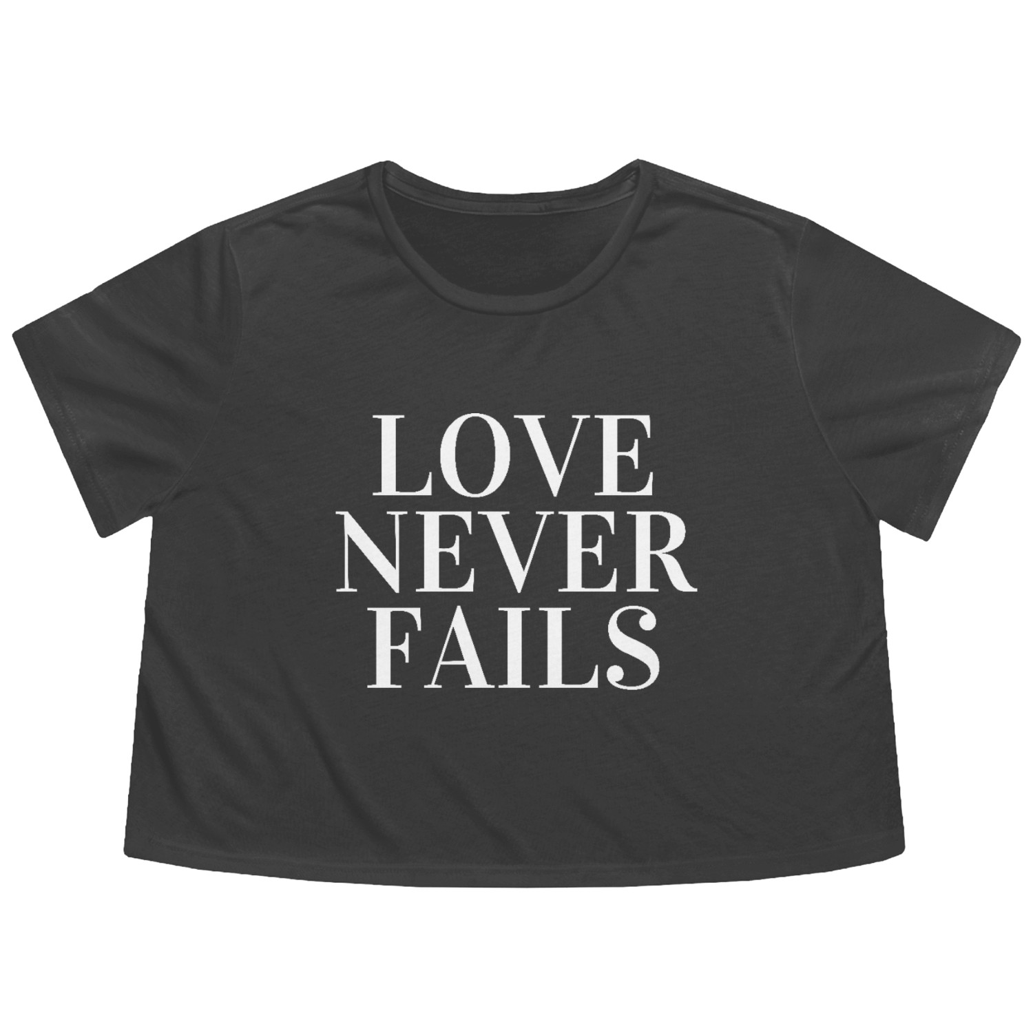 Love Never Fails Graphic Print Casual Flowy Cropped Tees