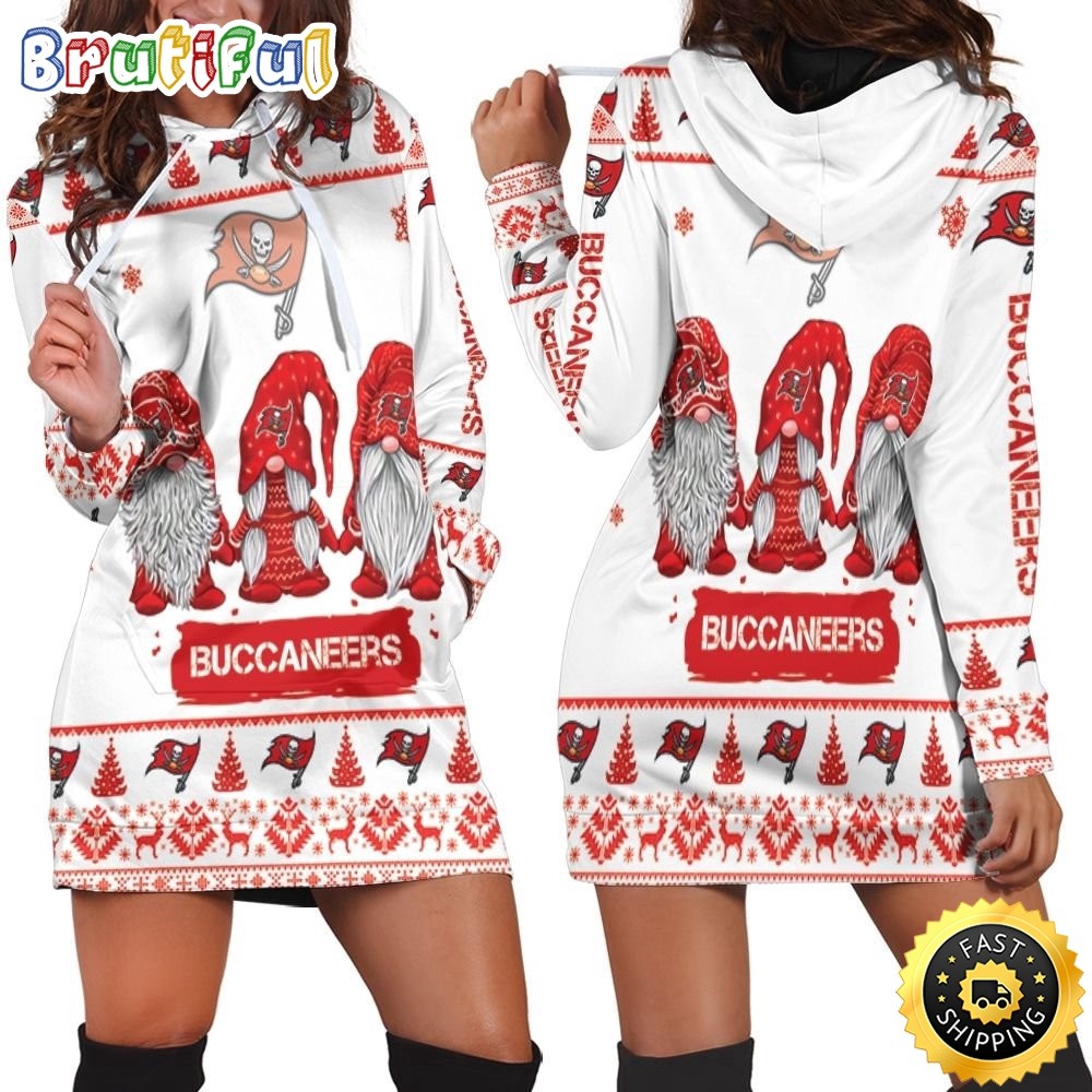 Tampa Bay Buccaneers Hoodie Dress Gnomes All Over Print Hoodie Women