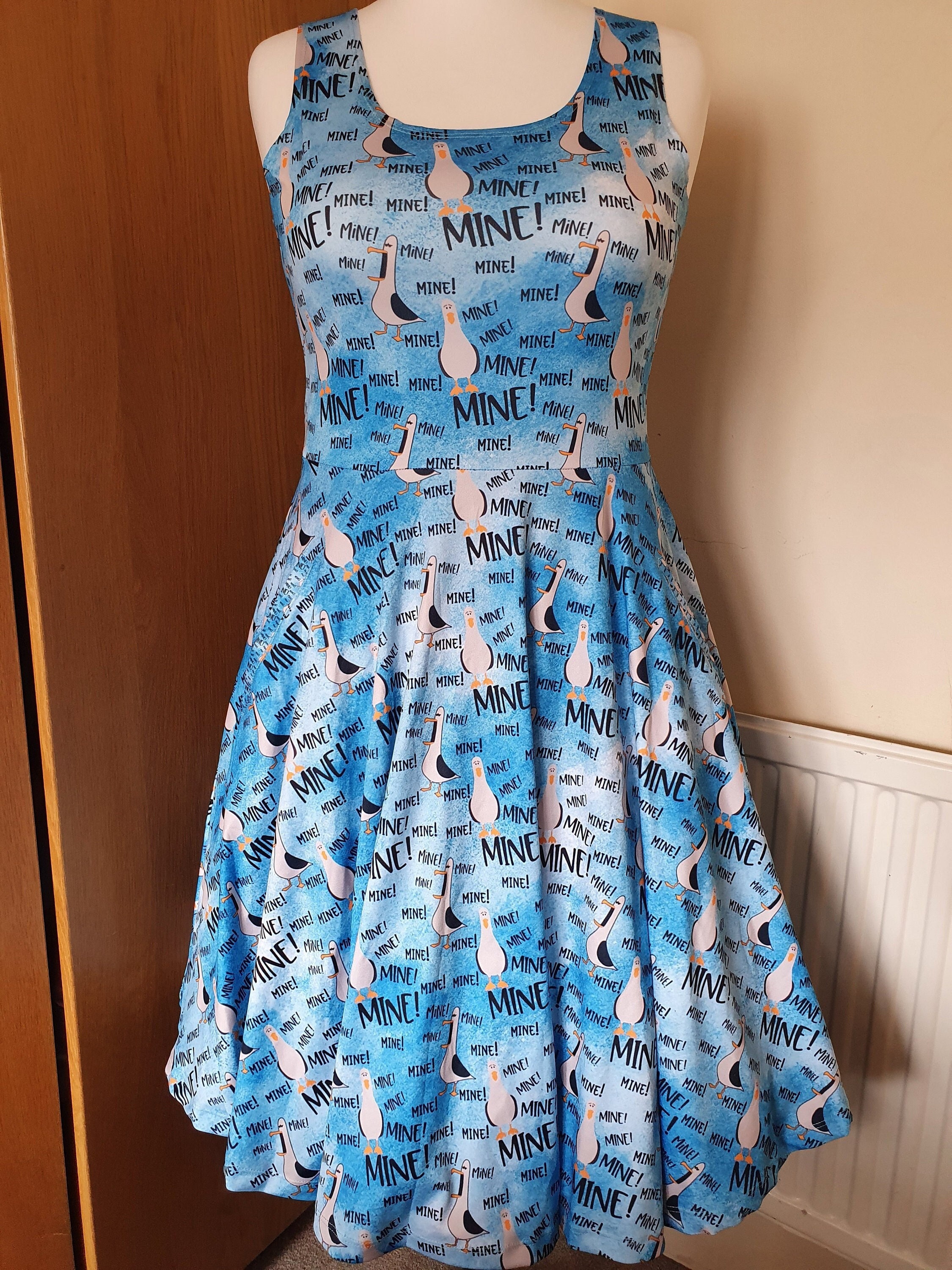 Seagull print skater dress